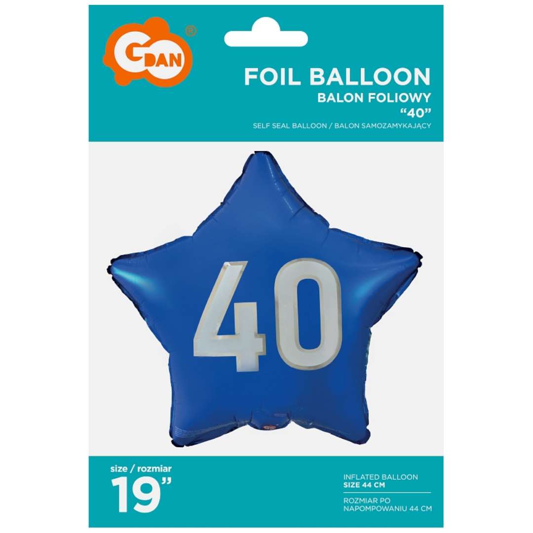 Balon foliowy Gwiazda 40 niebieski Godan 19 STR