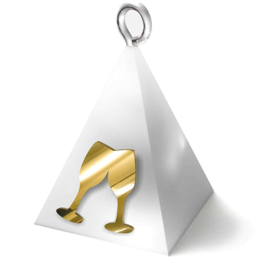 Obciążnik do balonów Ślub Piramidka Lux - szampanówki biały 65g