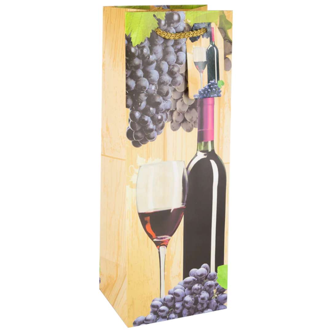 Torebka na butelkę Winnica z czarnym winogronem PartyPal 34x125 cm