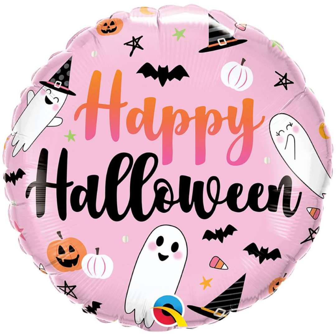 Balon foliowy Happy Halloween - Duchy i Dynie Qualatex 18 RND