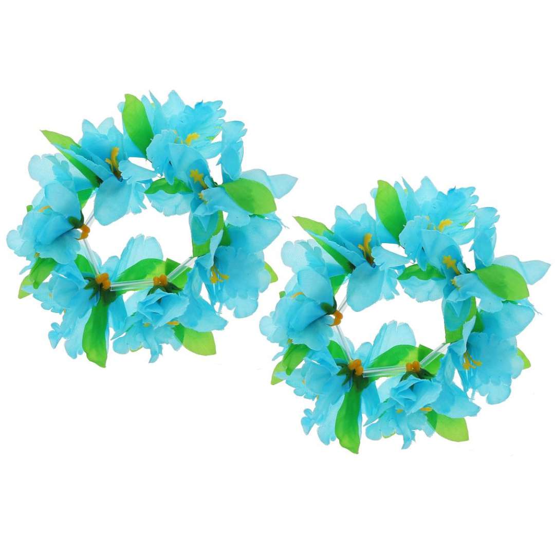 Bransoletka Hawajskie Kwiaty niebiesko-zielone Godan 2 szt