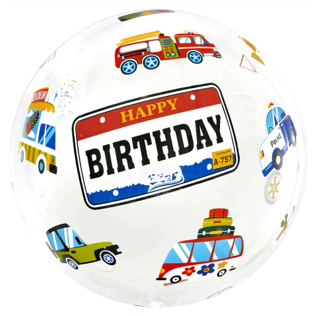 Balon foliowy Happy Birthday - Tablica rejestracyjna PartyPal 18 RND