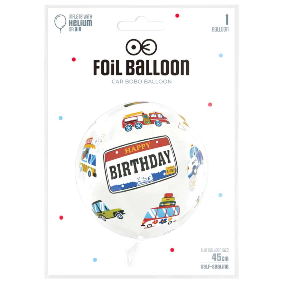 Balon foliowy Happy Birthday - Tablica rejestracyjna PartyPal 18 RND
