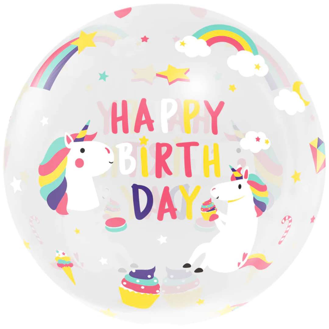 Balon foliowy Jednorożec - Happy Birthday PartyPal 18 RND
