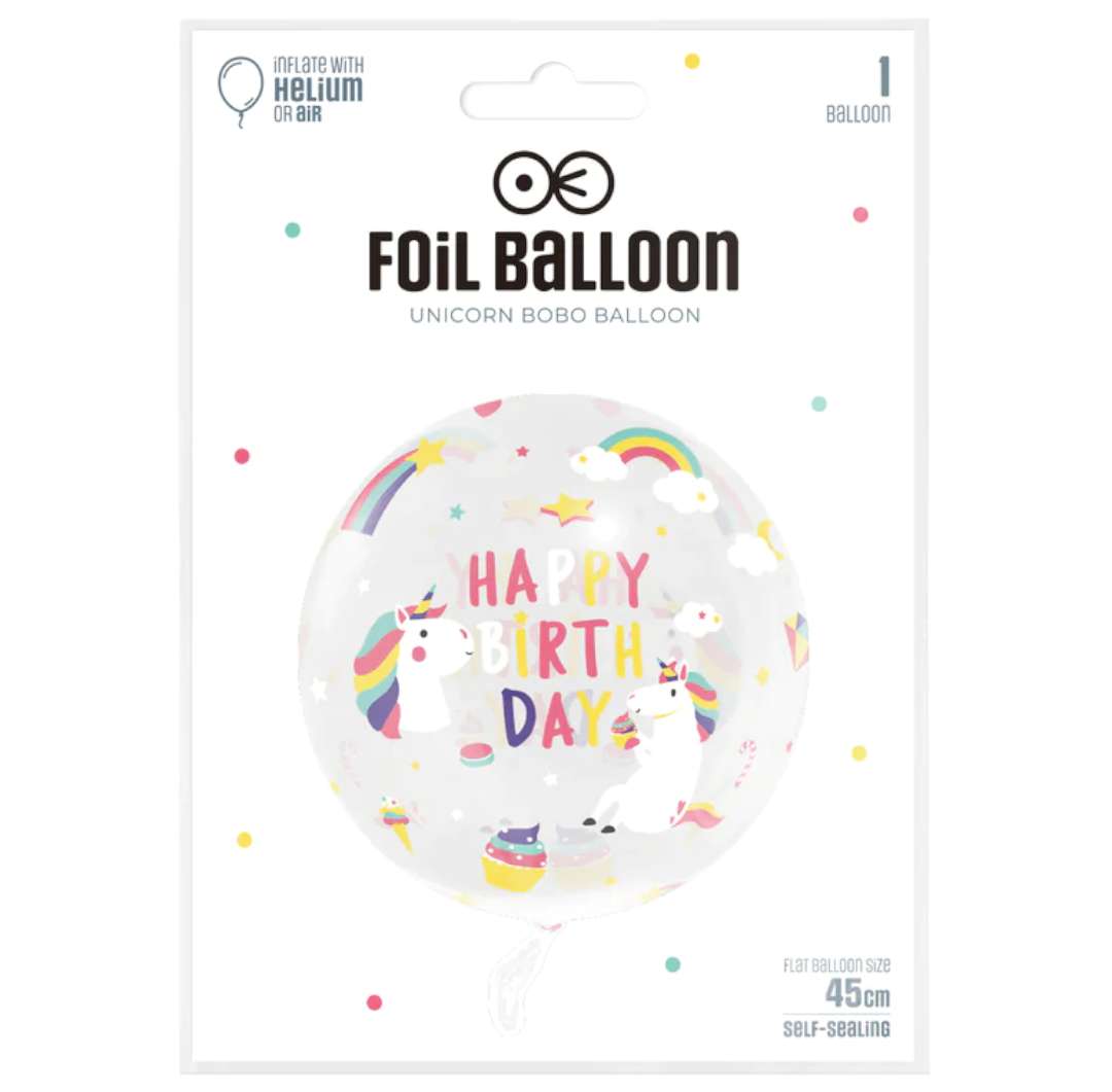 Balon foliowy Jednorożec - Happy Birthday PartyPal 18 RND
