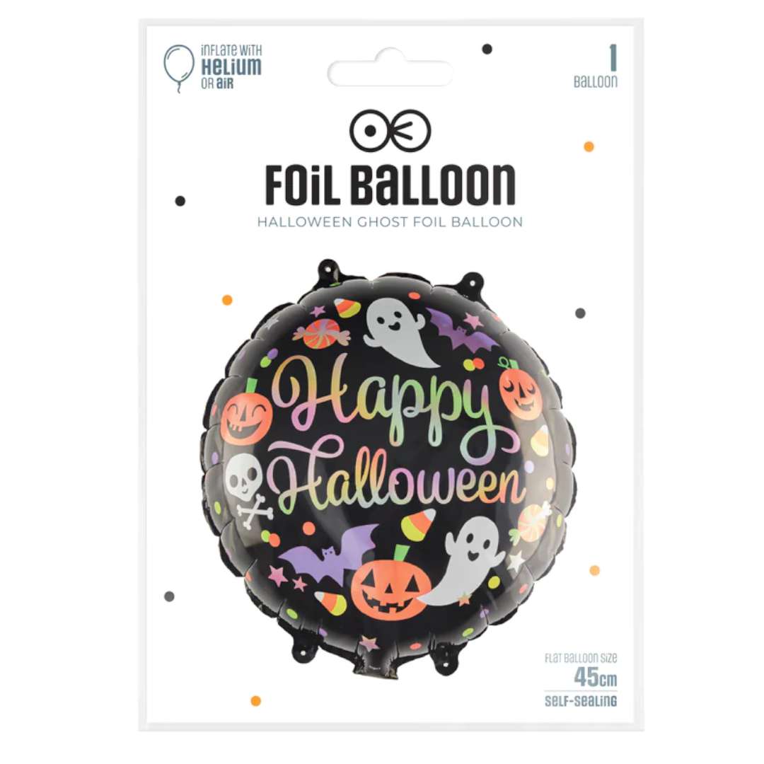 Balon foliowy Happy Halloween - dynie i spółkaczarny PartyPal 18 RND