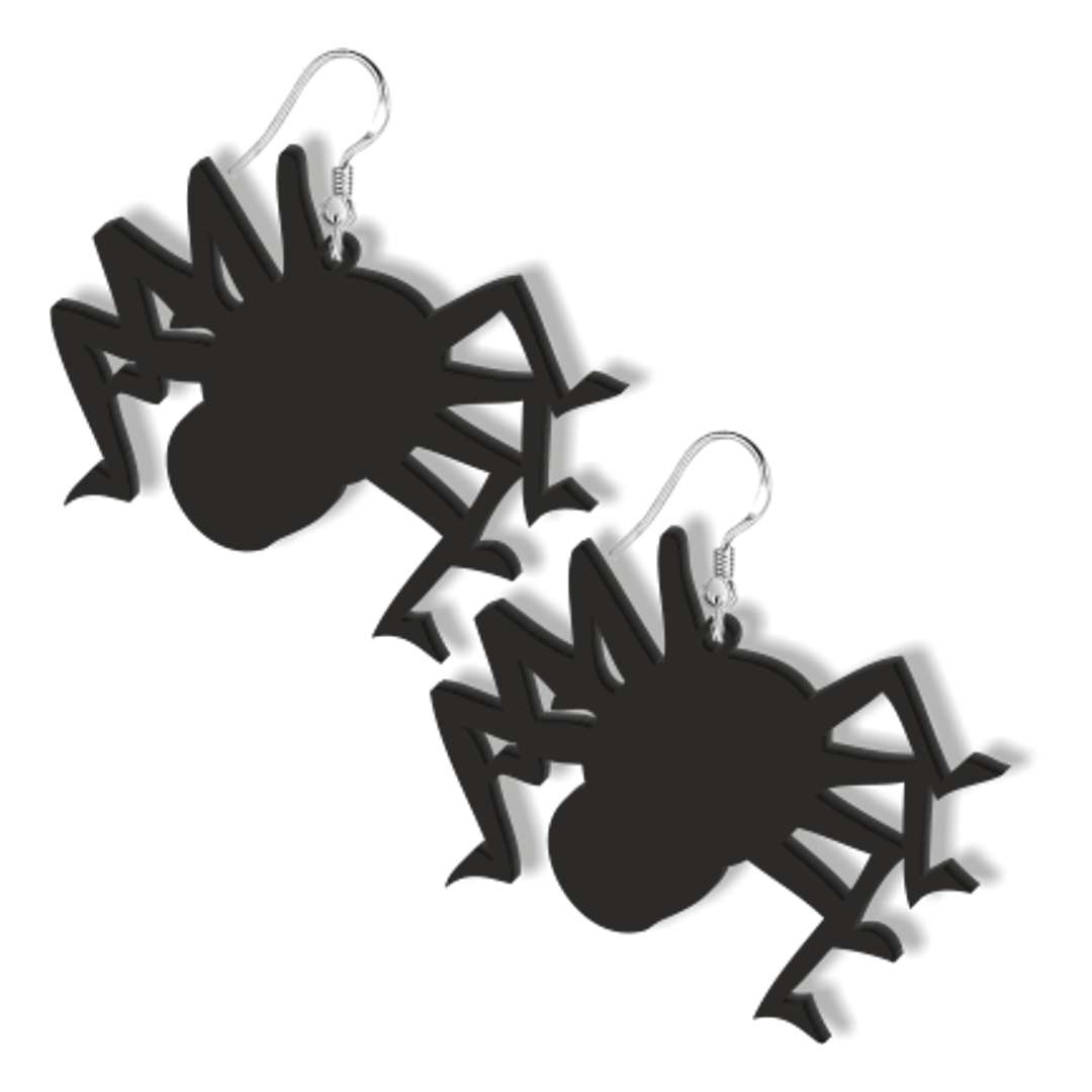 Kolczyki Pająki Tarantule czarne 60x50 mm