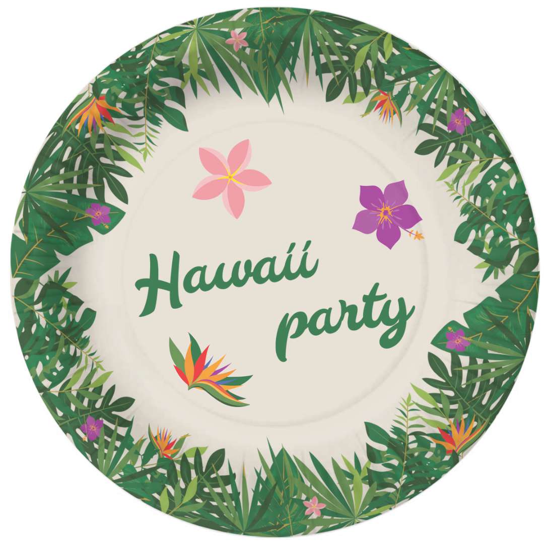 Talerzyki Hawaii party Congee 18 cm 6 szt