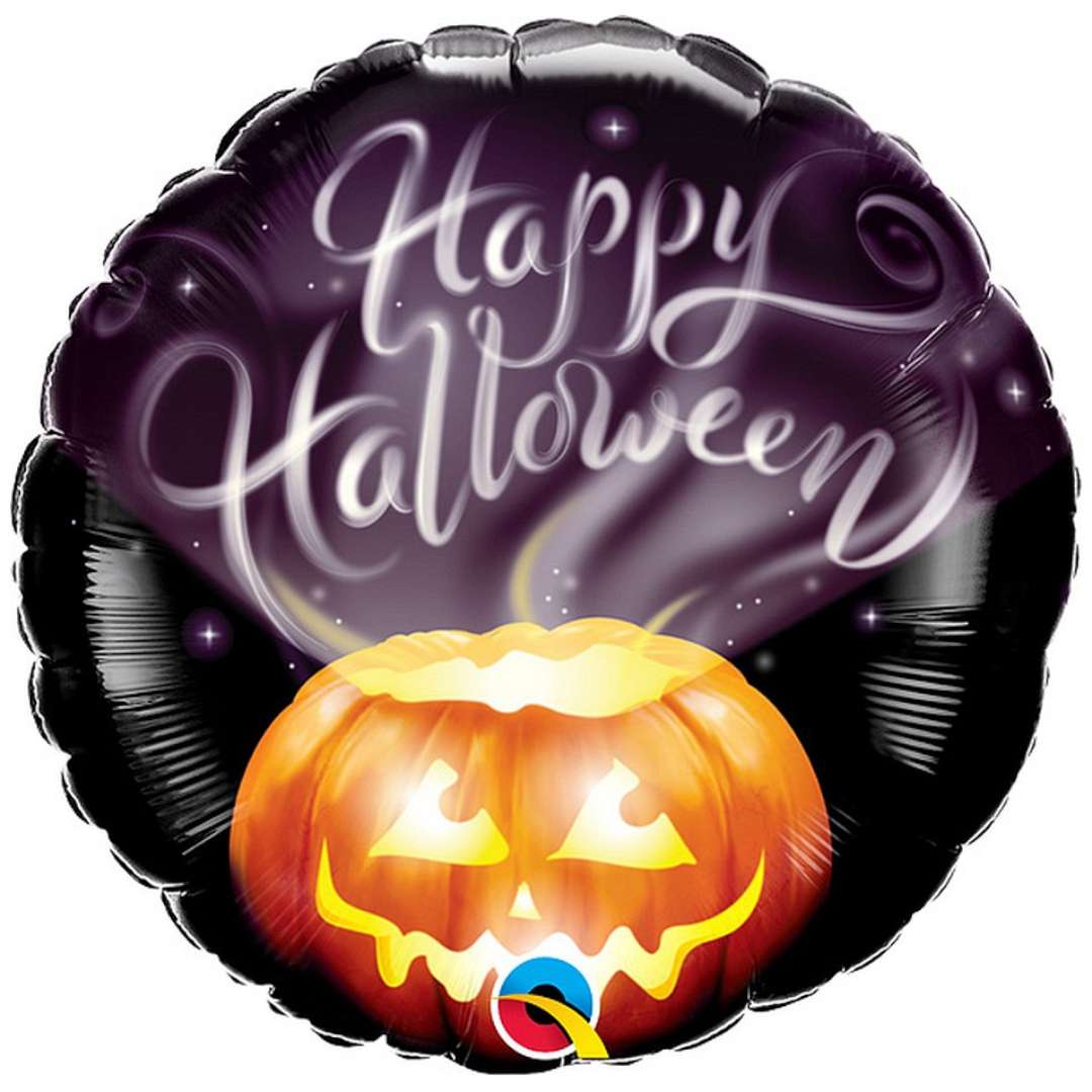 Balon foliowy Happy Halloween - Dynia Qualatex 18 RND