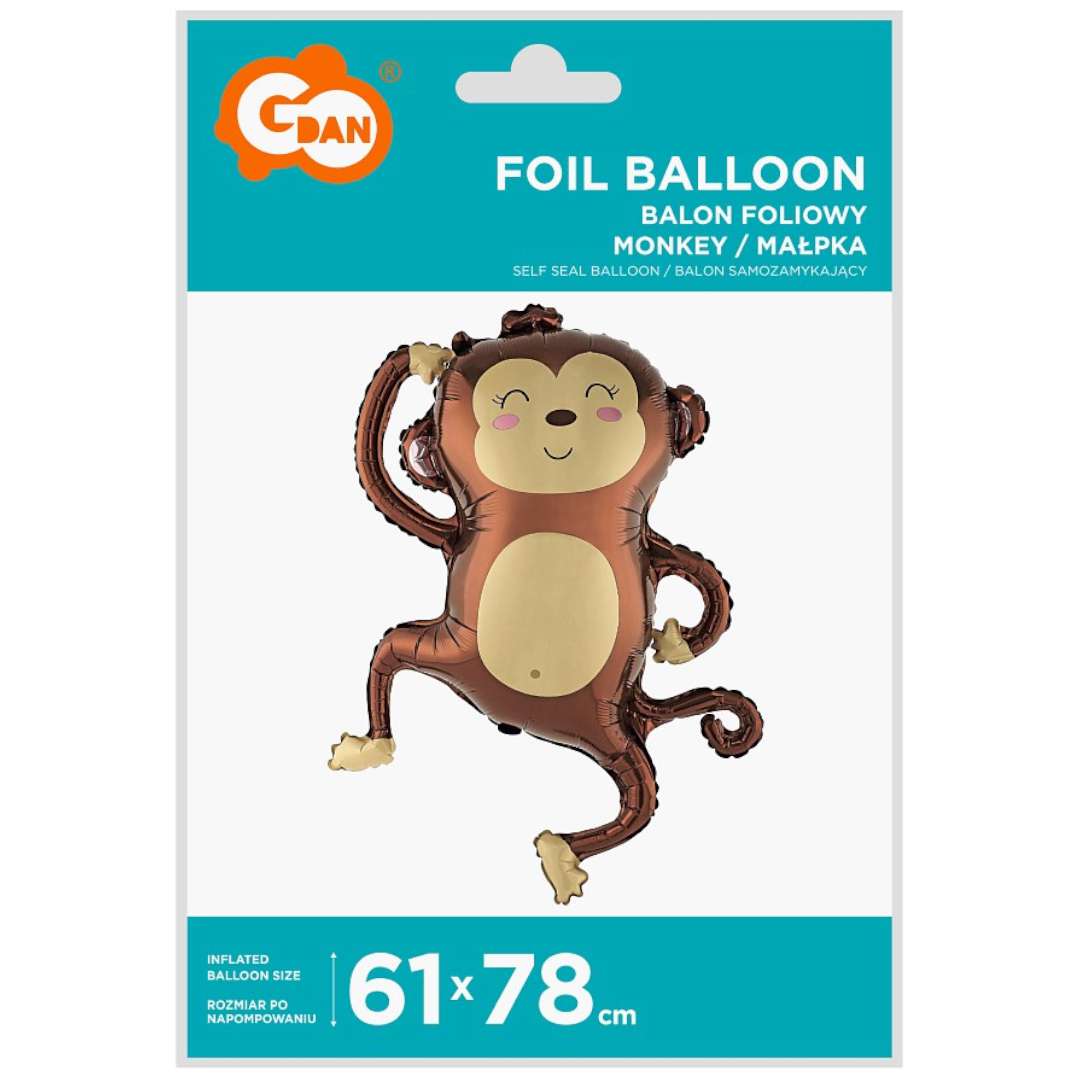 Balon foliowy Małpka - Safari brązowy Godan 31 SHP
