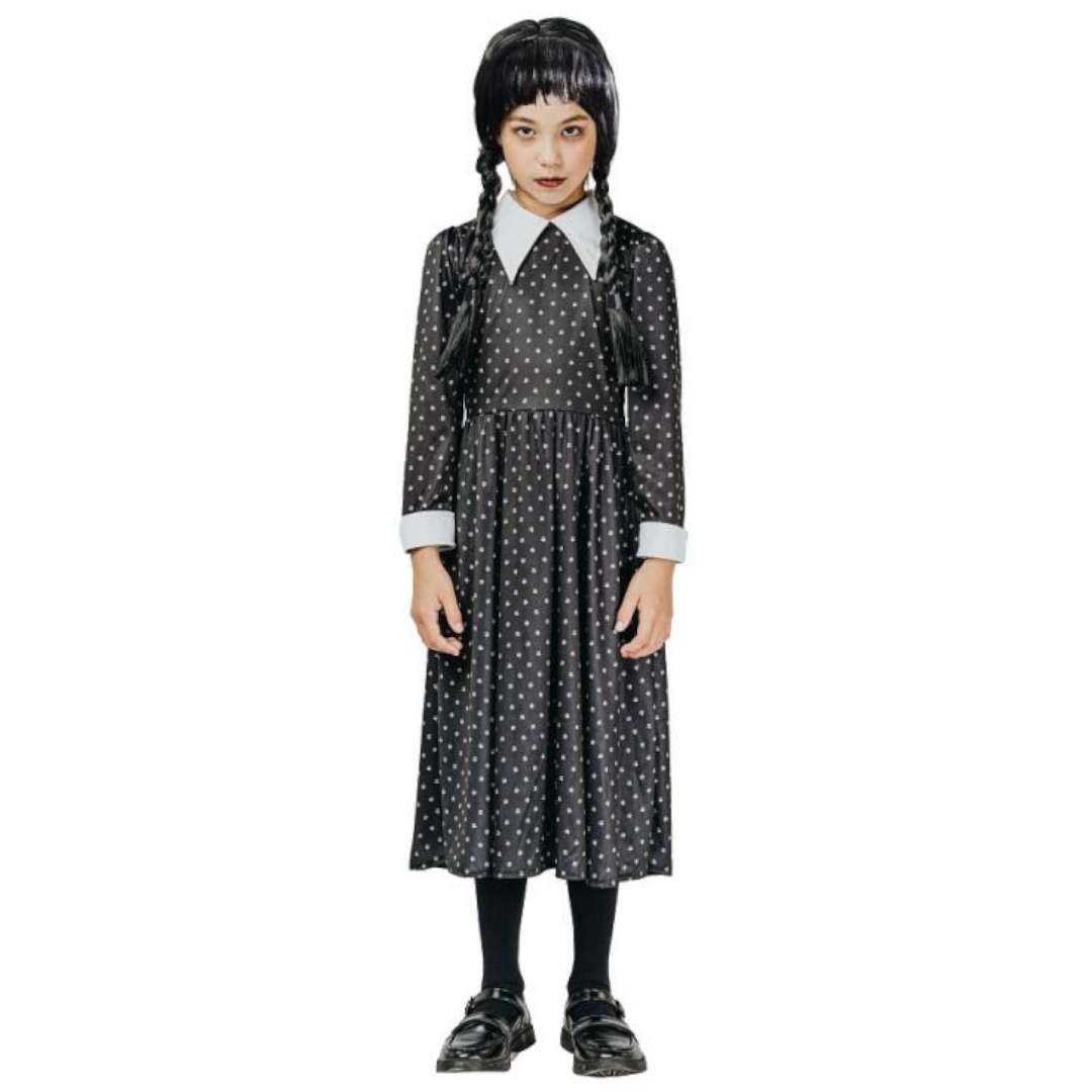 Strój dla dzieci Wednesday Addams - Gotycka Uczennica - Sukienka Godan rozm. 120-130 cm