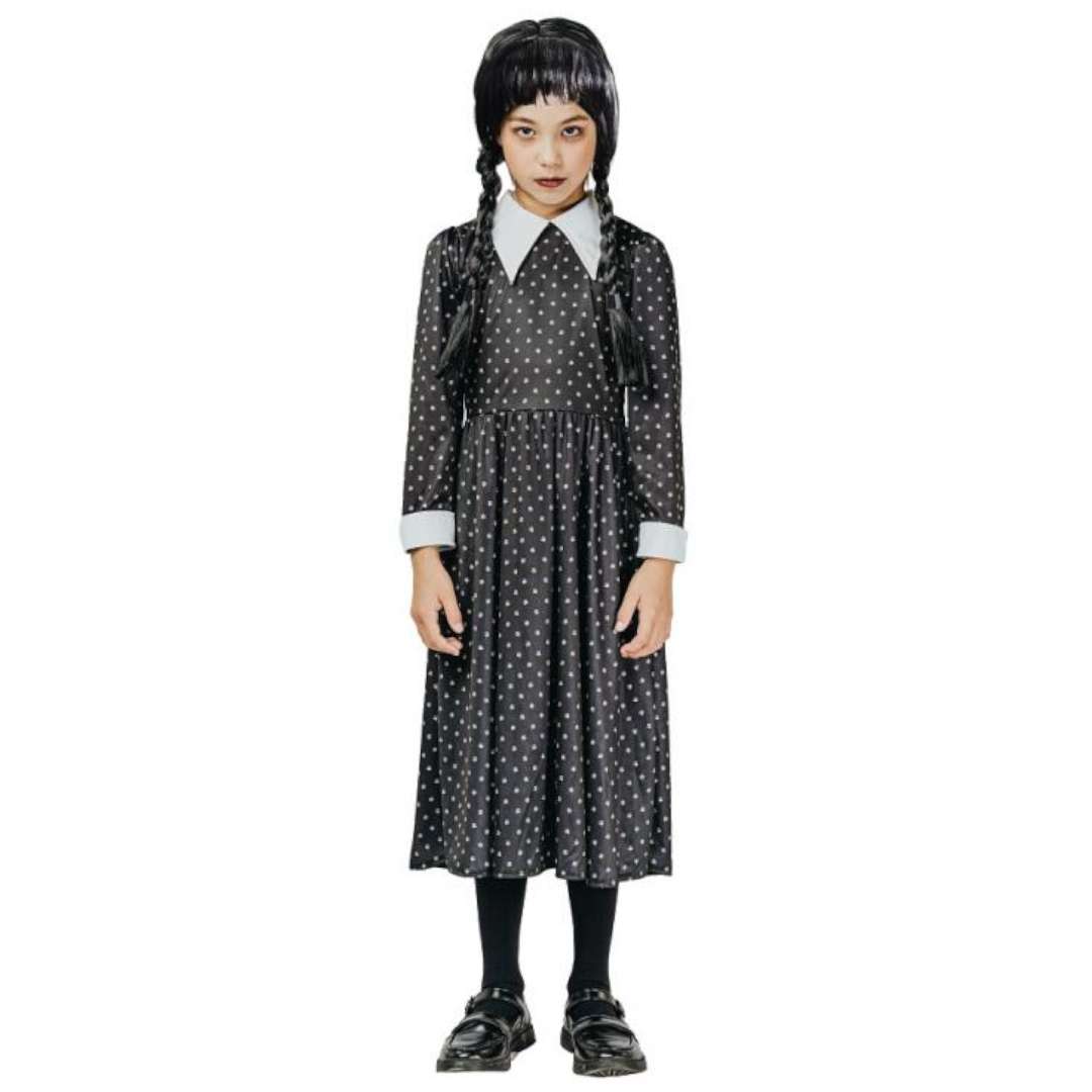 Strój dla dzieci Wednesday Addams - Gotycka Uczennica - Sukienka Godan rozm. 130-140 cm
