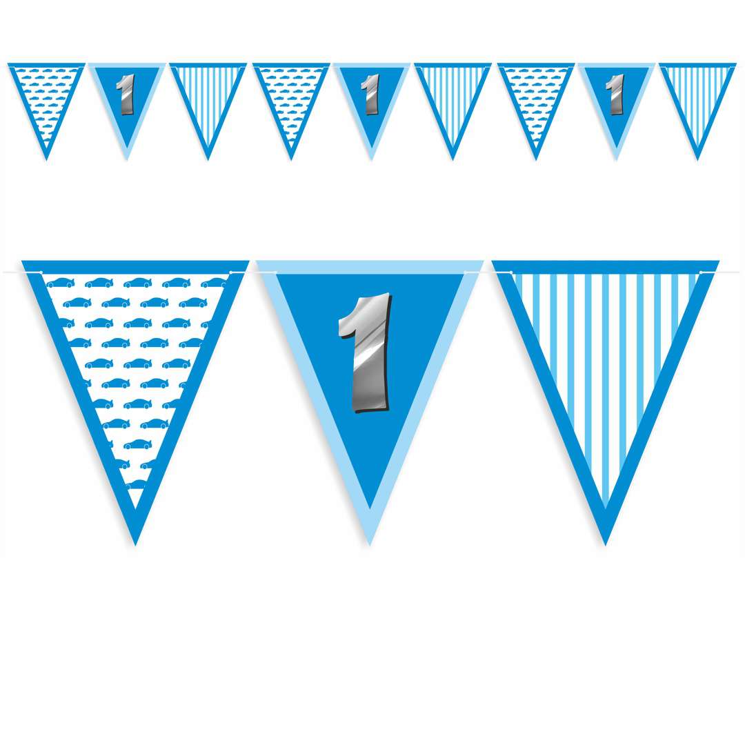 Baner flagi 1 urodziny - chłopiec błękitny 36 m