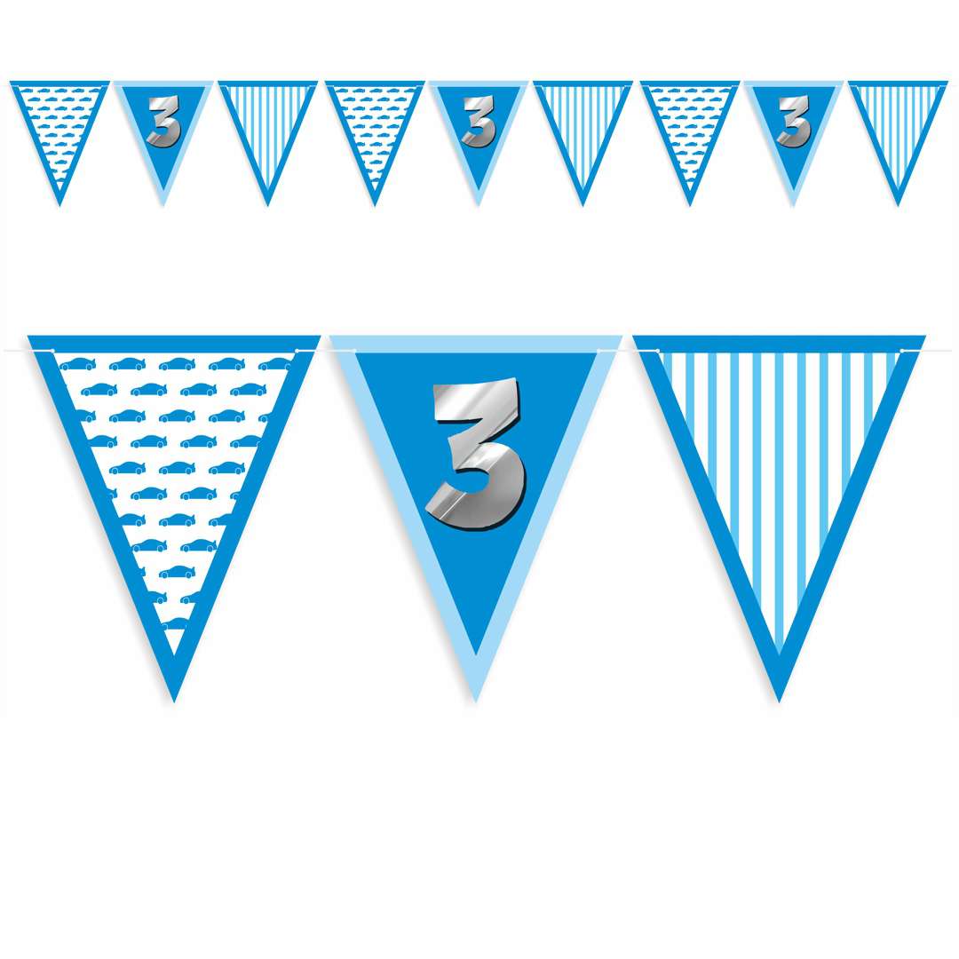 Baner flagi 3 urodziny - chłopiec błękitny 36 m