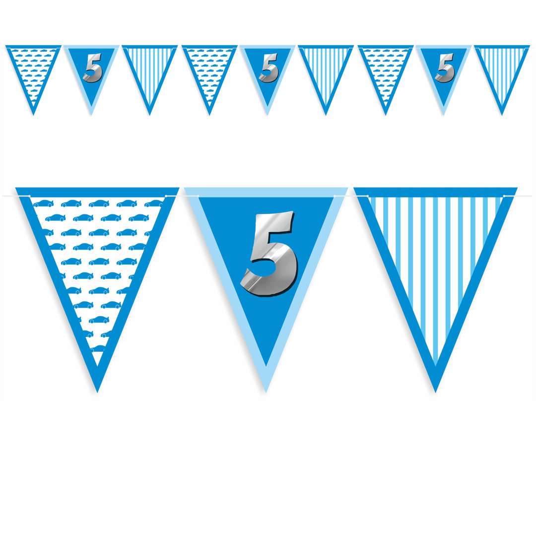 Baner flagi 5 urodziny - chłopiec błękitny 36 m