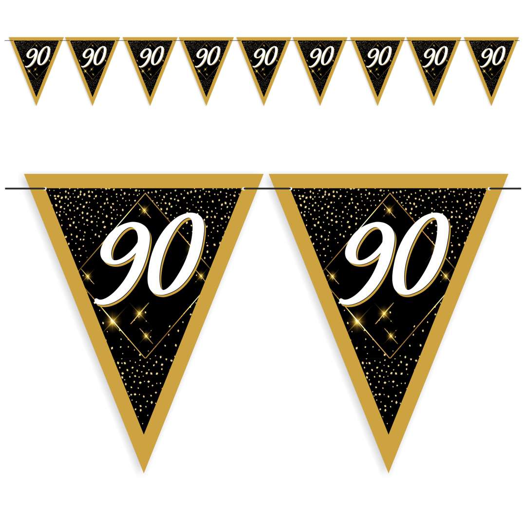 Baner flagi 90 urodziny - galaktyka złoto-czarny 36 m