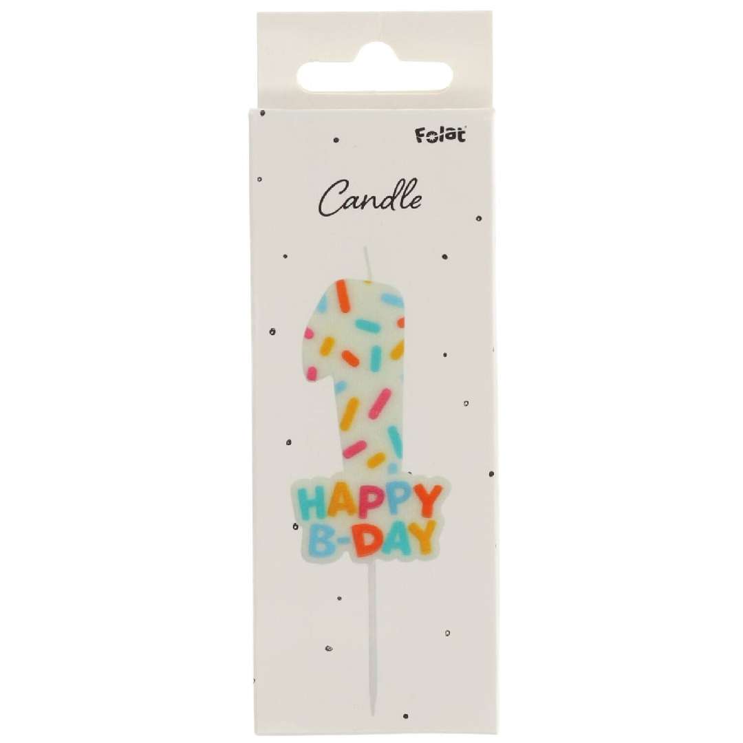 _xx_Candle Cozy Sprinkles Number 1 - 7 cm
