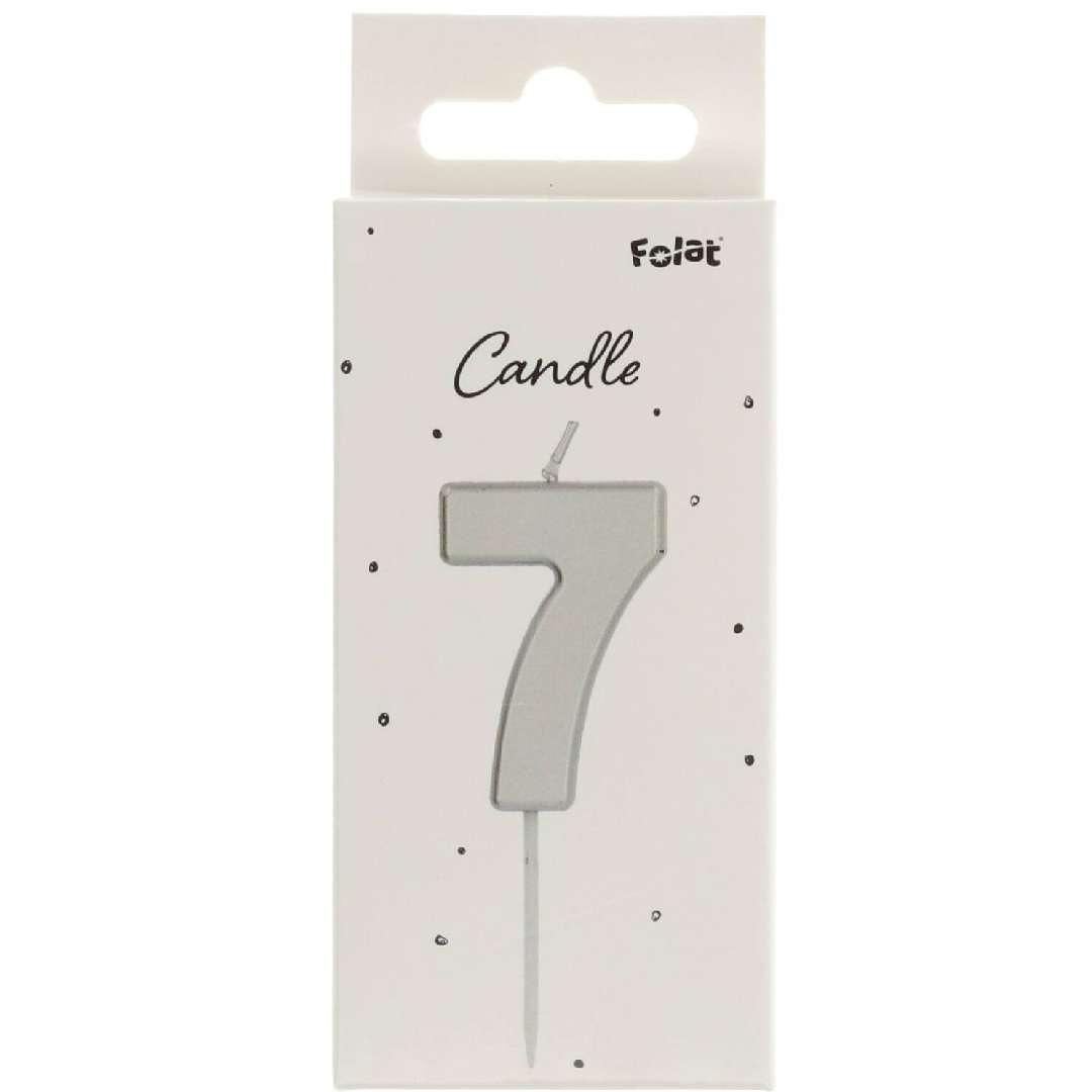_xx_Candle Number 7 Silver - 5 cm