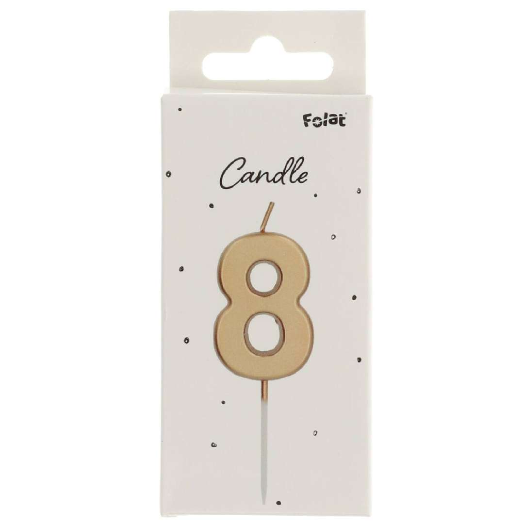_xx_Candle Number 8 Gold - 5 cm