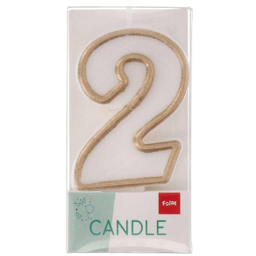 _xx_Candle Simply Chique Gold Number 2 - 9 cm