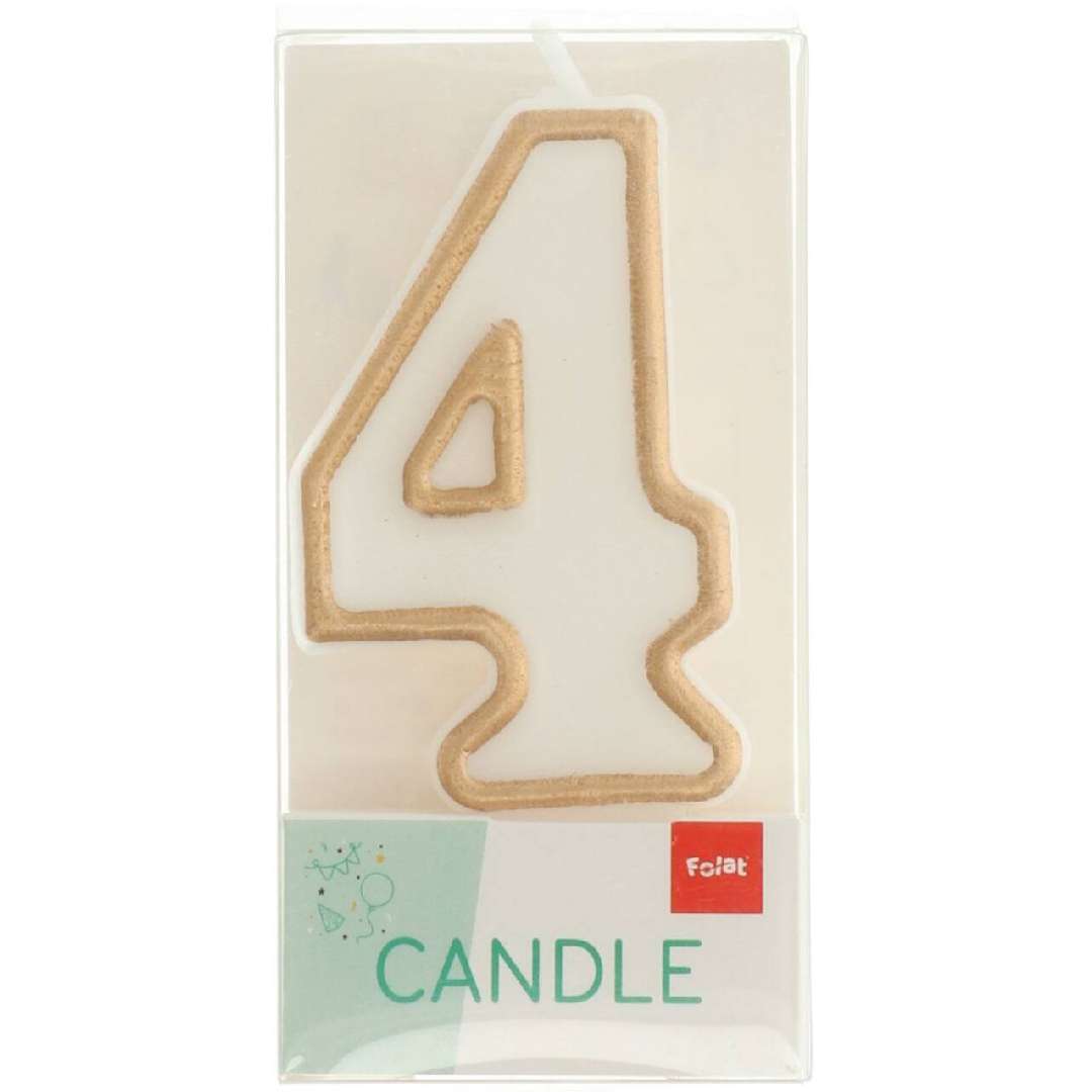 _xx_Candle Simply Chique Gold Number 4 - 9 cm