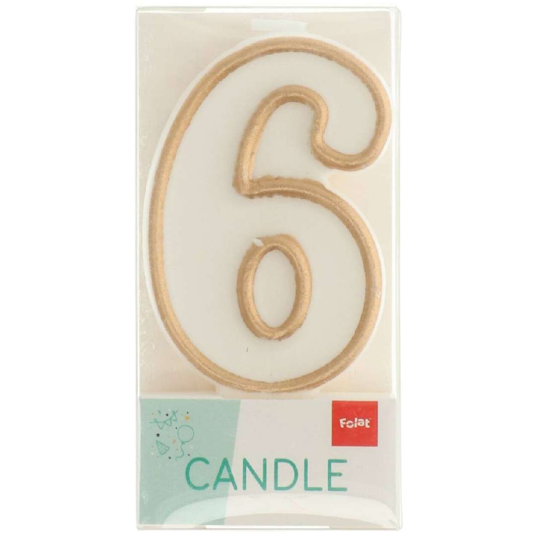 _xx_Candle Simply Chique Gold Number 6 - 9 cm