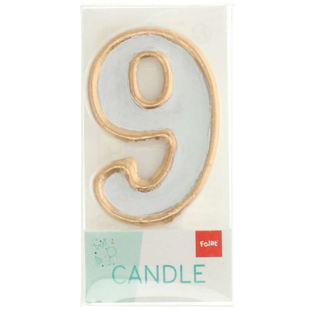 _xx_Candle Simply Chique Gold Number 9 - 9 cm