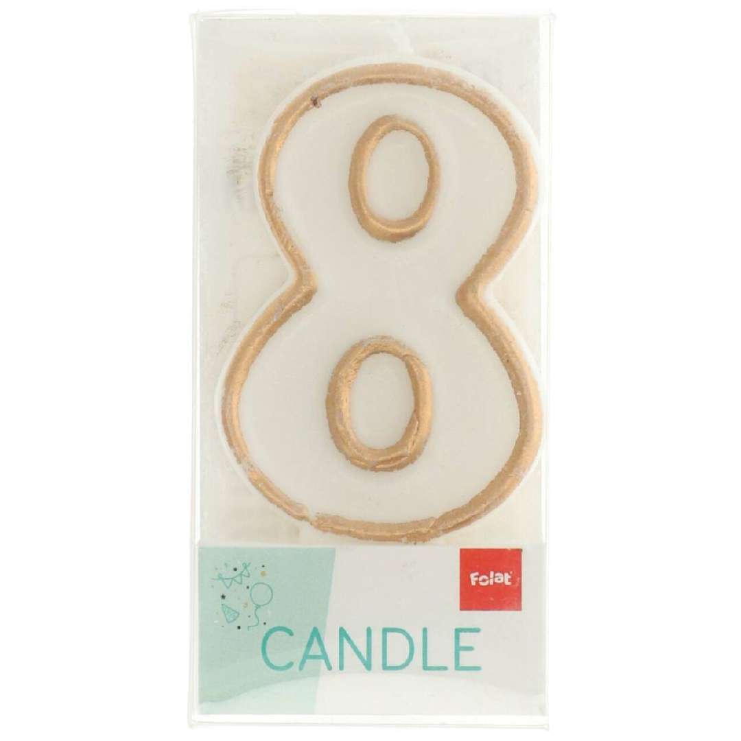 _xx_Candle Simply Chique Gold Number 8 - 9 cm