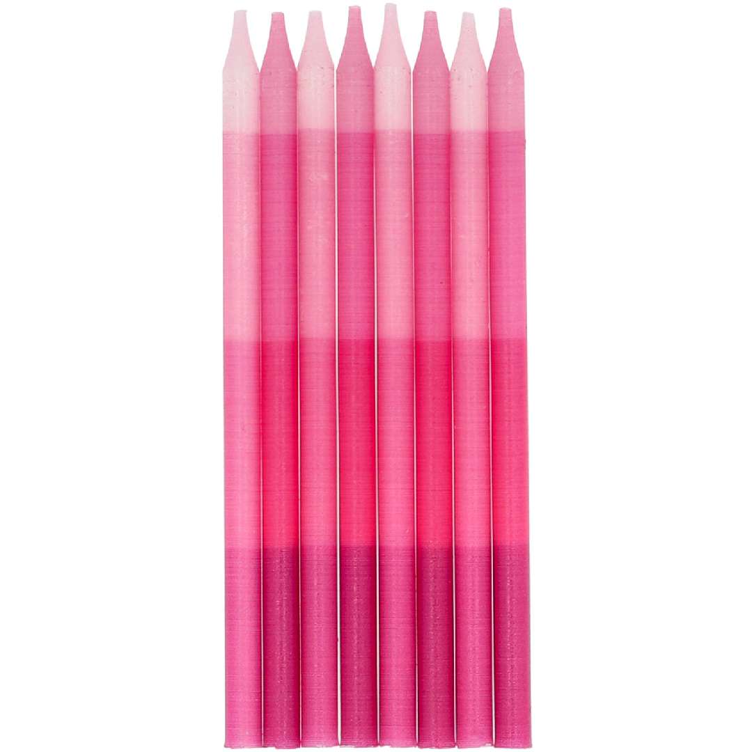 _xx_Candles Shades Of Pink - 10 cm - 24 pieces