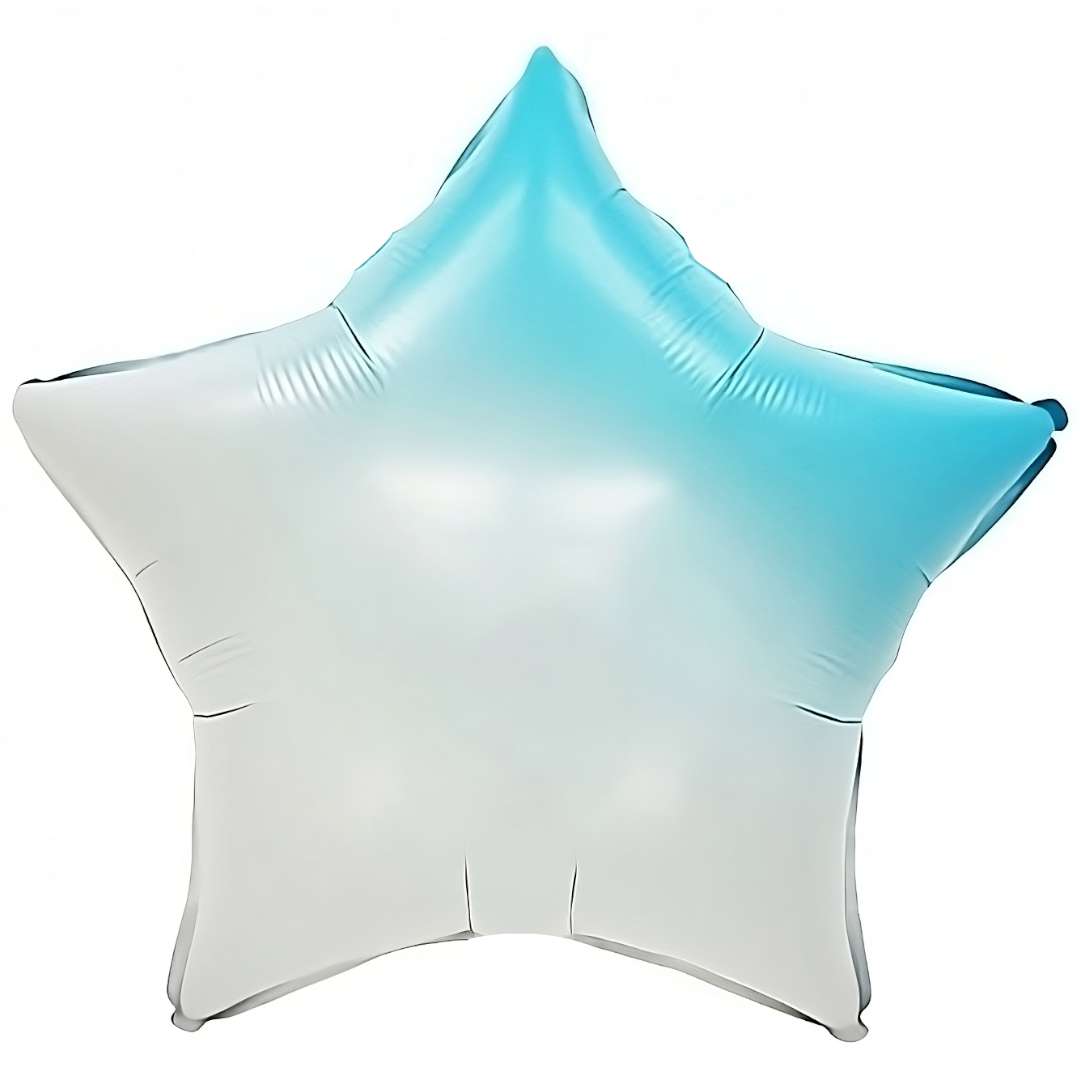 Balon foliowy Gwiazda - Gradient biało-błękitny Jix 18 STR