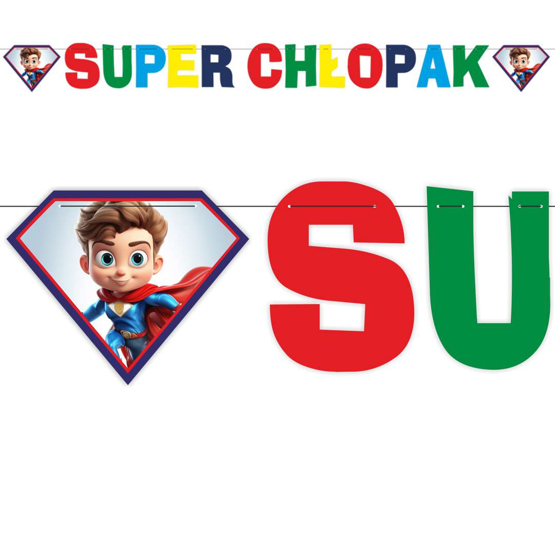 Baner Super Chłopak - bohater mix kolor 250 cm