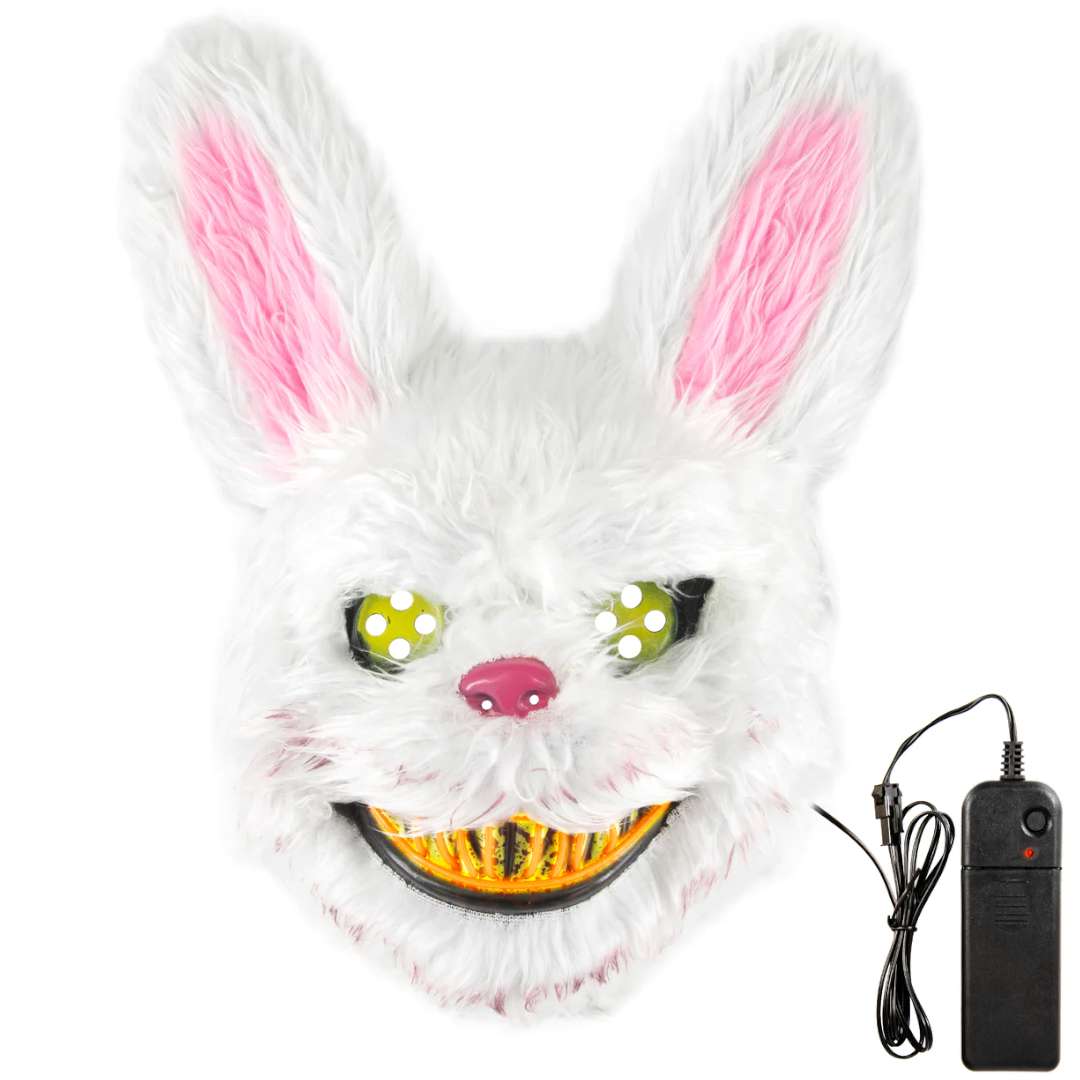 Maska Królik Pysychopata - LED pomarańczowy plastik PartyPal