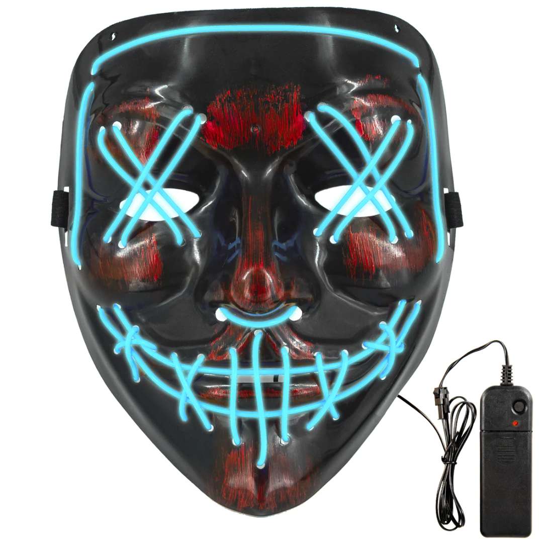 Maska Noc Oczyszczenia LED niebieski plastik PartyPal