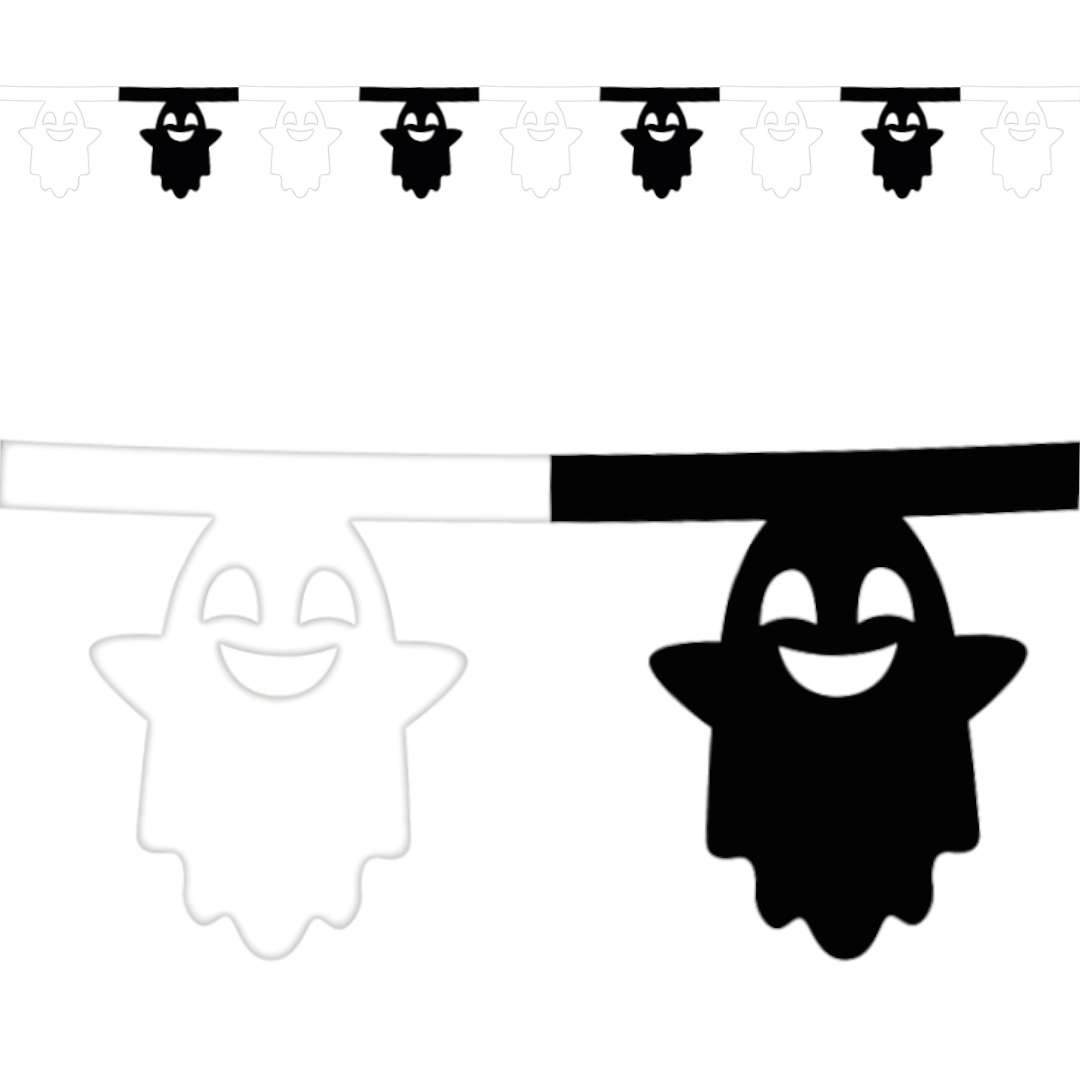 Baner Duchy - Halloween biało-czarny Godan 36 m