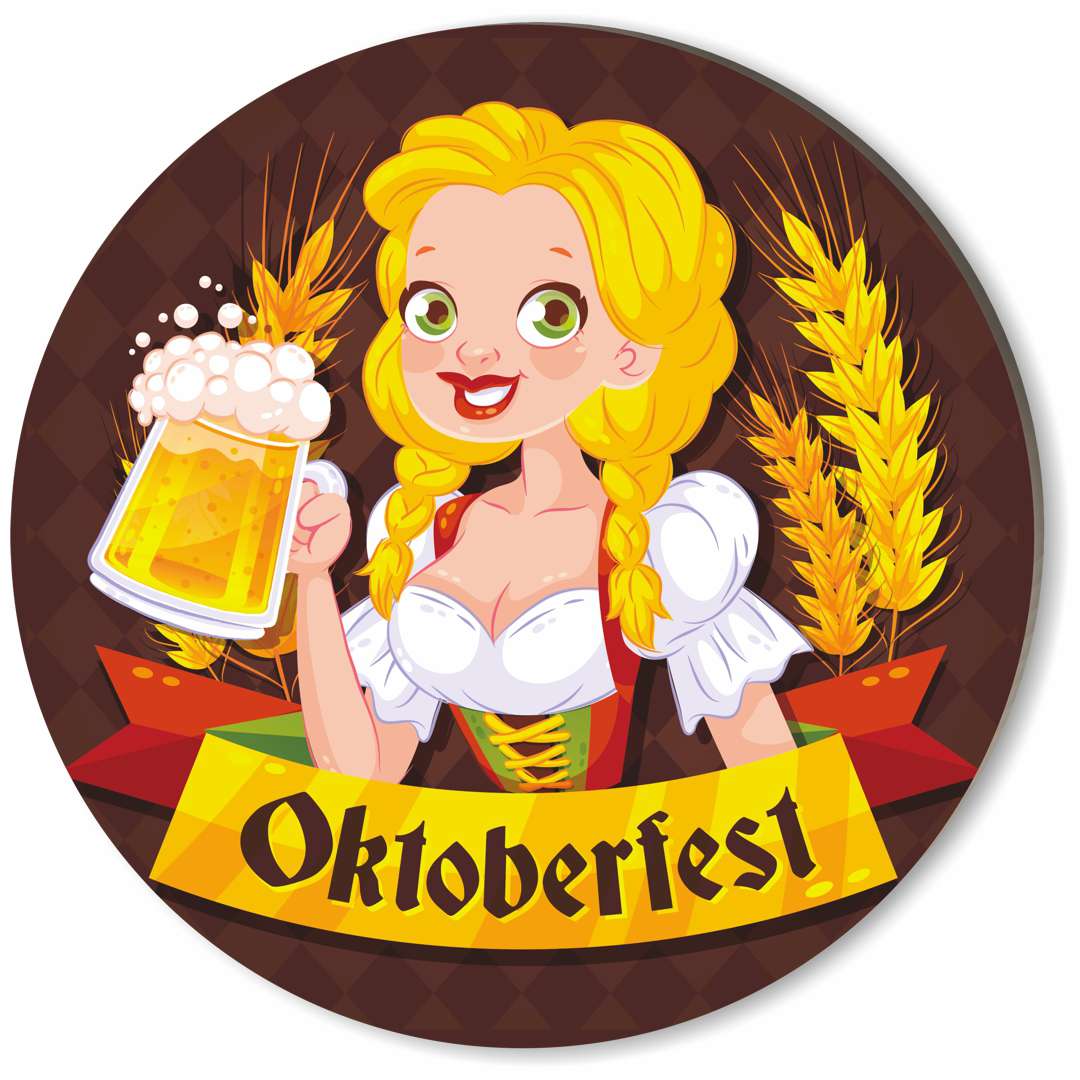 Podkładki drewniane Oktoberfest - blond bawarka 6 szt