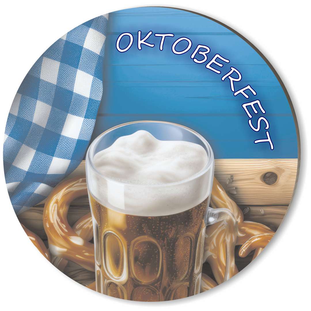 Podkładki drewniane Oktoberfest - kufel piwa 6 szt