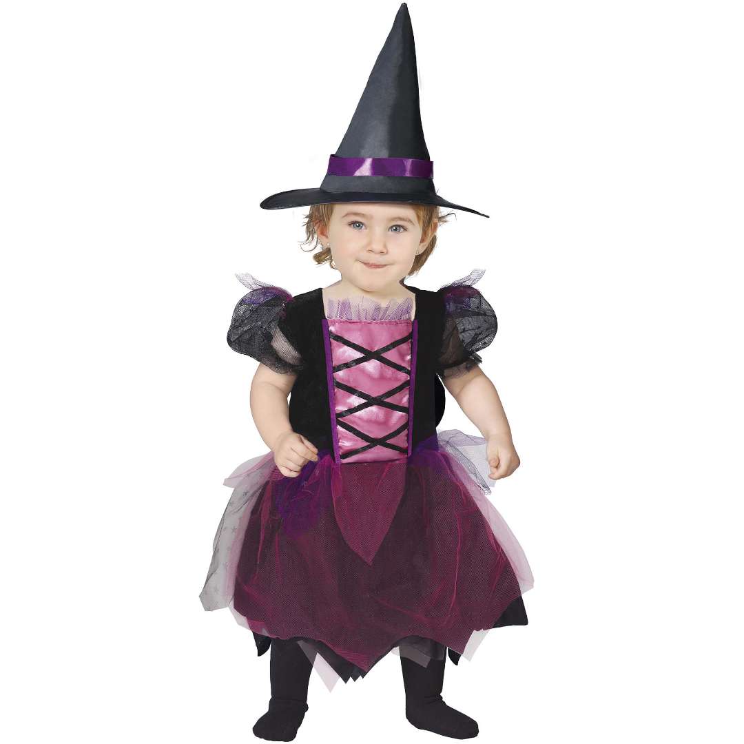 Strój dla dzieci Mała czarownica czarny różowy Guirca 80 cm