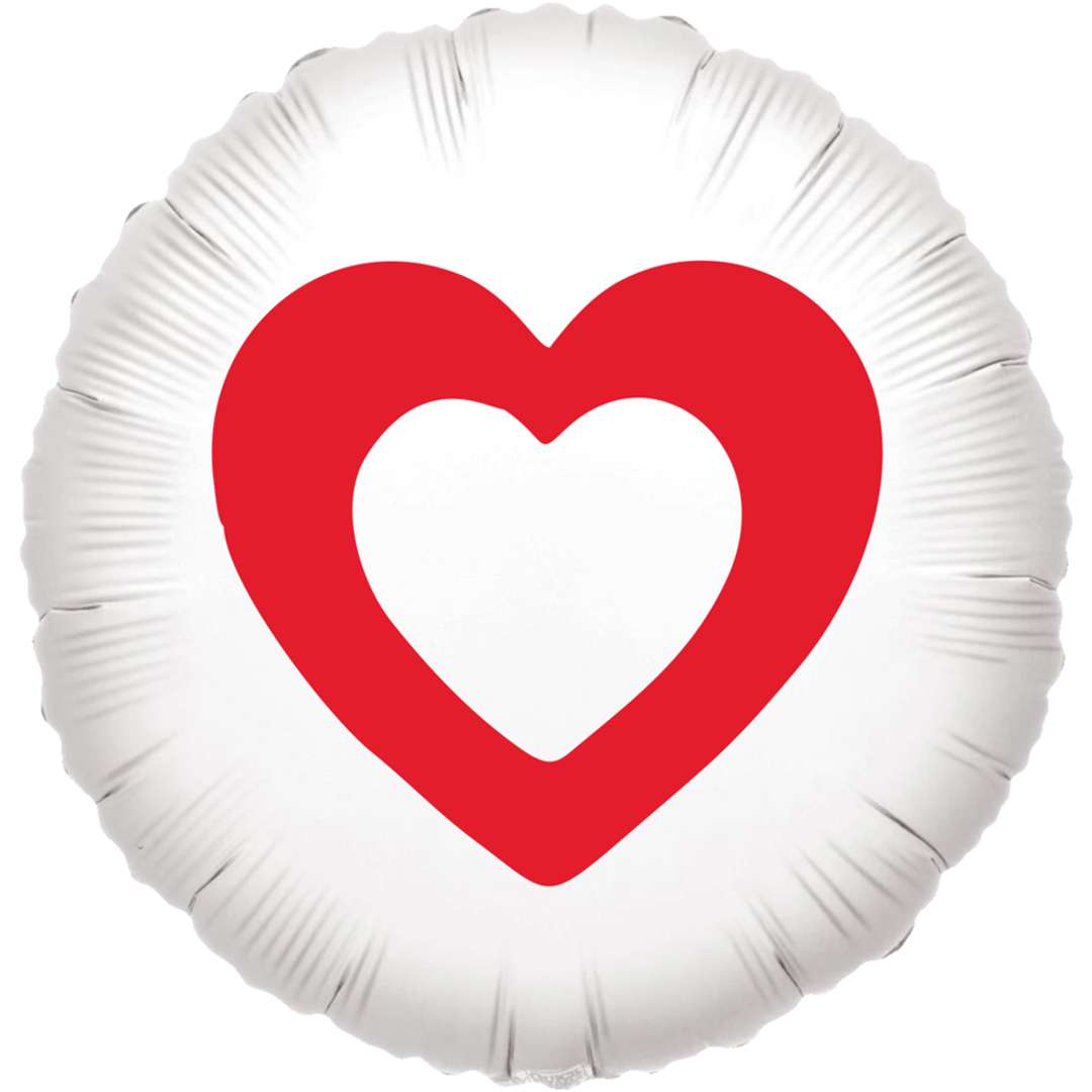 Balon foliowy Serce KO biały 18 RND