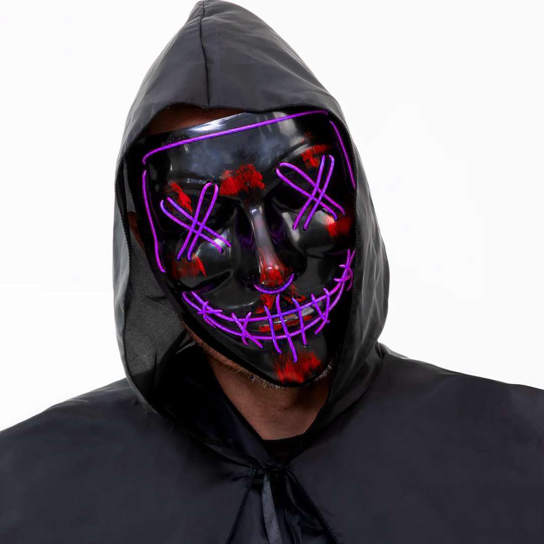 Maska Noc Oczyszczenia LED fioletowy plastik PartyPal