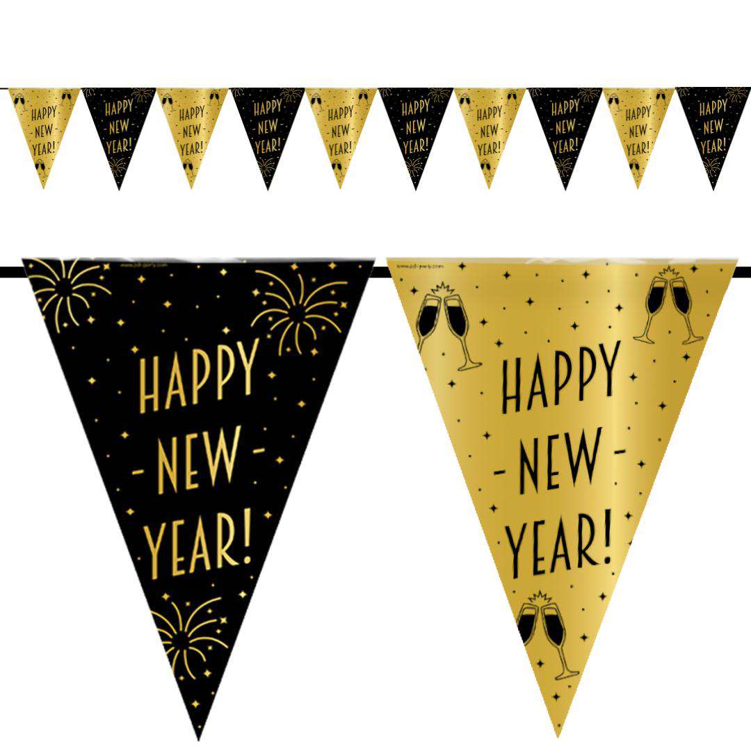 Baner flagi Happy New Year - Classy Party 10m PD-Party