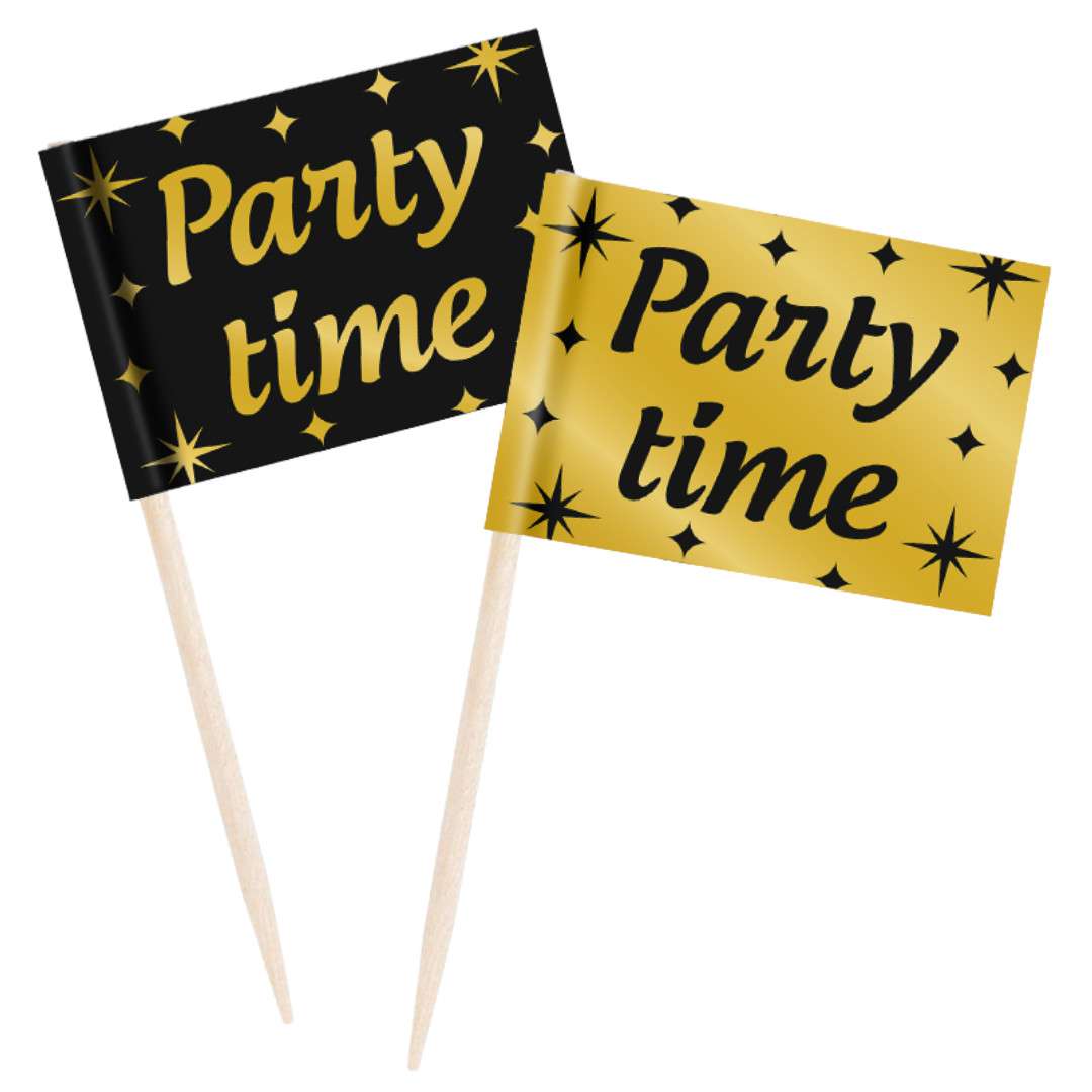 Pikery Party Time - Classy Party czarno złote 50 szt PD-Party