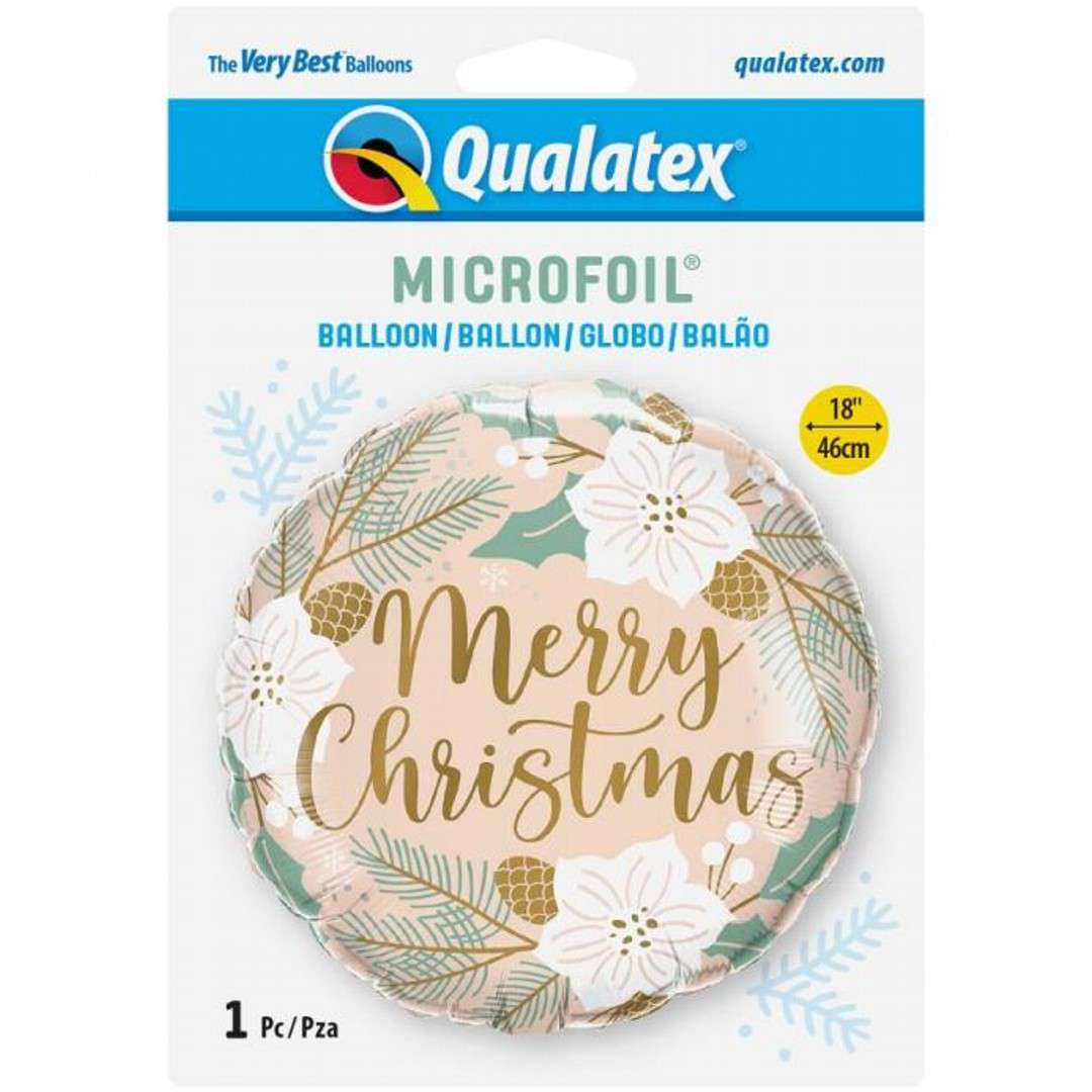 Balony foliowy Merry Christmas - Wesołych Świąt Qualatex 18 RND