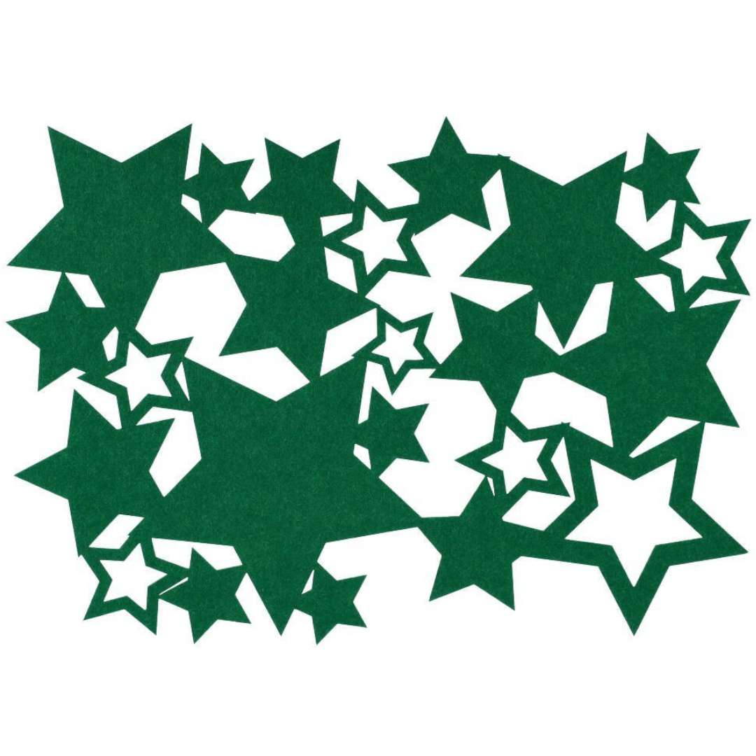 Podkładki na stół Filcowe - Gwiazdy zielony Czakos 35 x 25 cm 6 szt