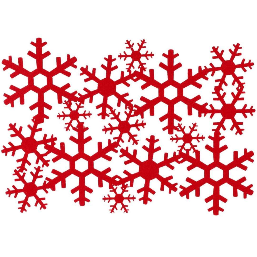 Podkładki na stół Śnieżynki - Płatki Śniegu czerwony Czakos 35 x 25 cm 6 szt