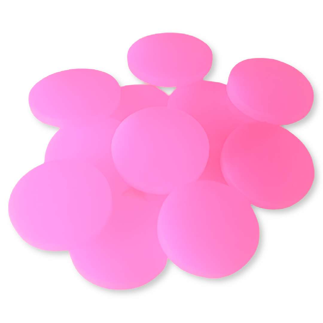 Scrapki akrylowe Koła Neonowe różowe 25 mm 10 szt