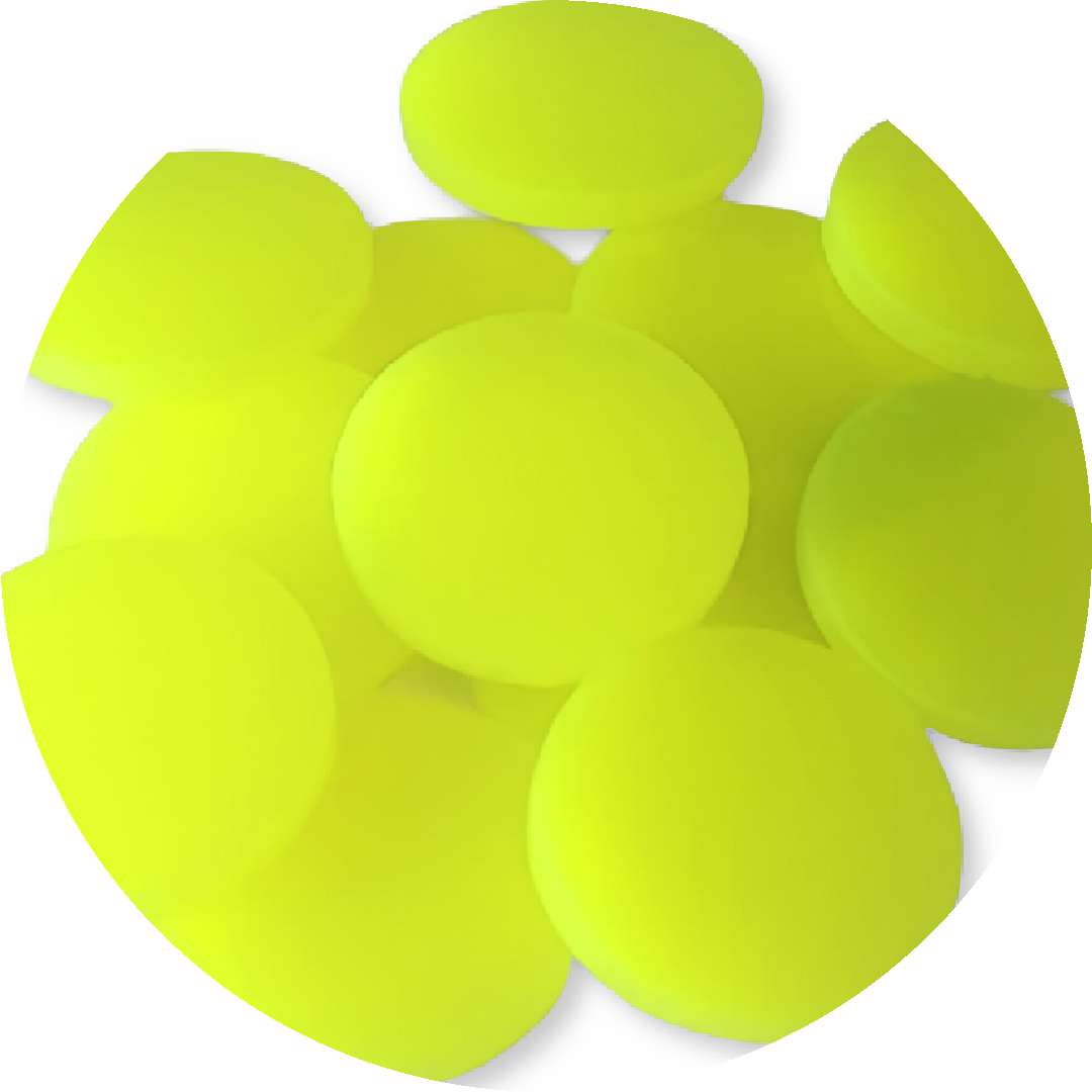 Scrapki akrylowe Koła Neonowe żółte 25 mm 10 szt