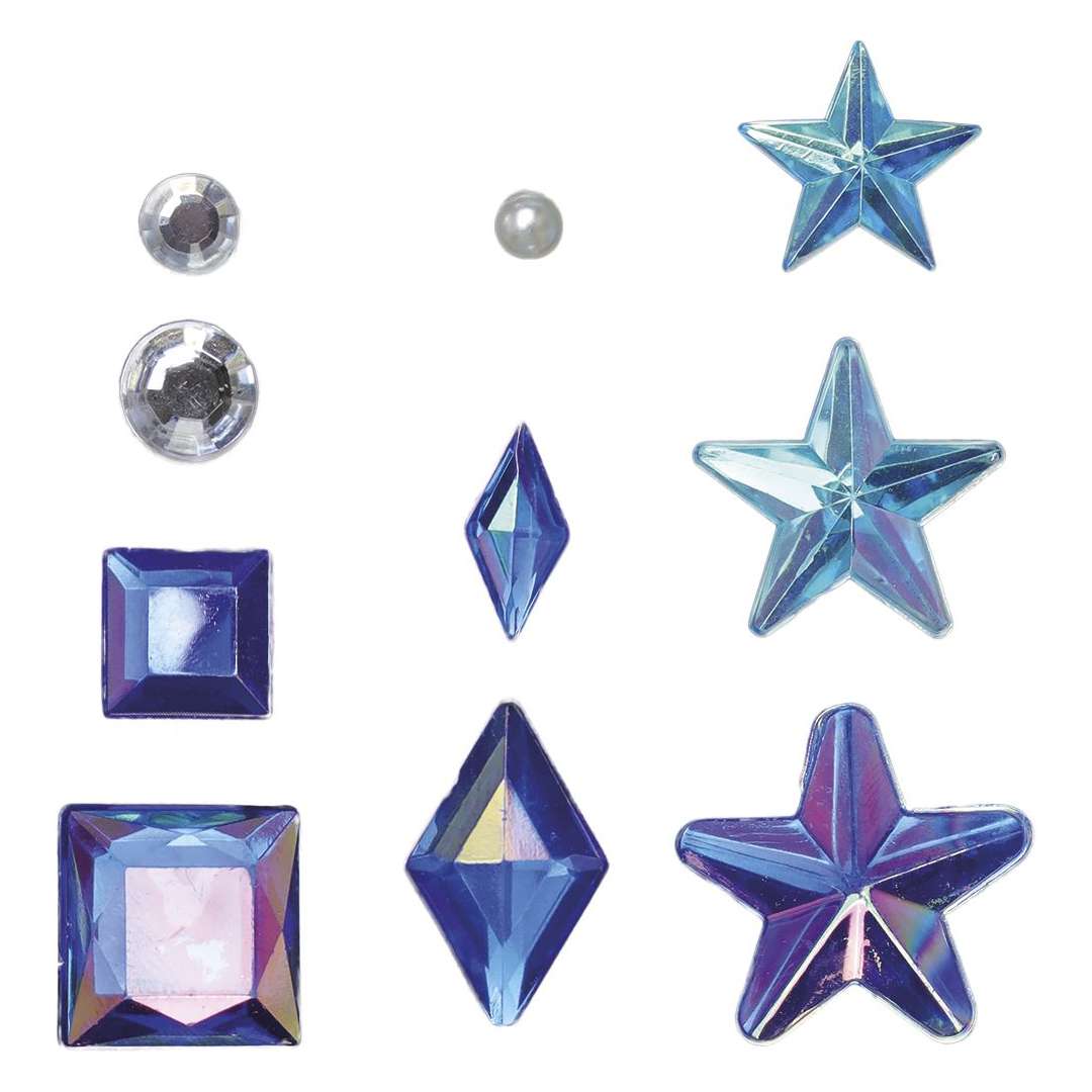 Dżety samoprzylepne Gwiazdki Romby i Diamenty niebieski Titanum 39 szt