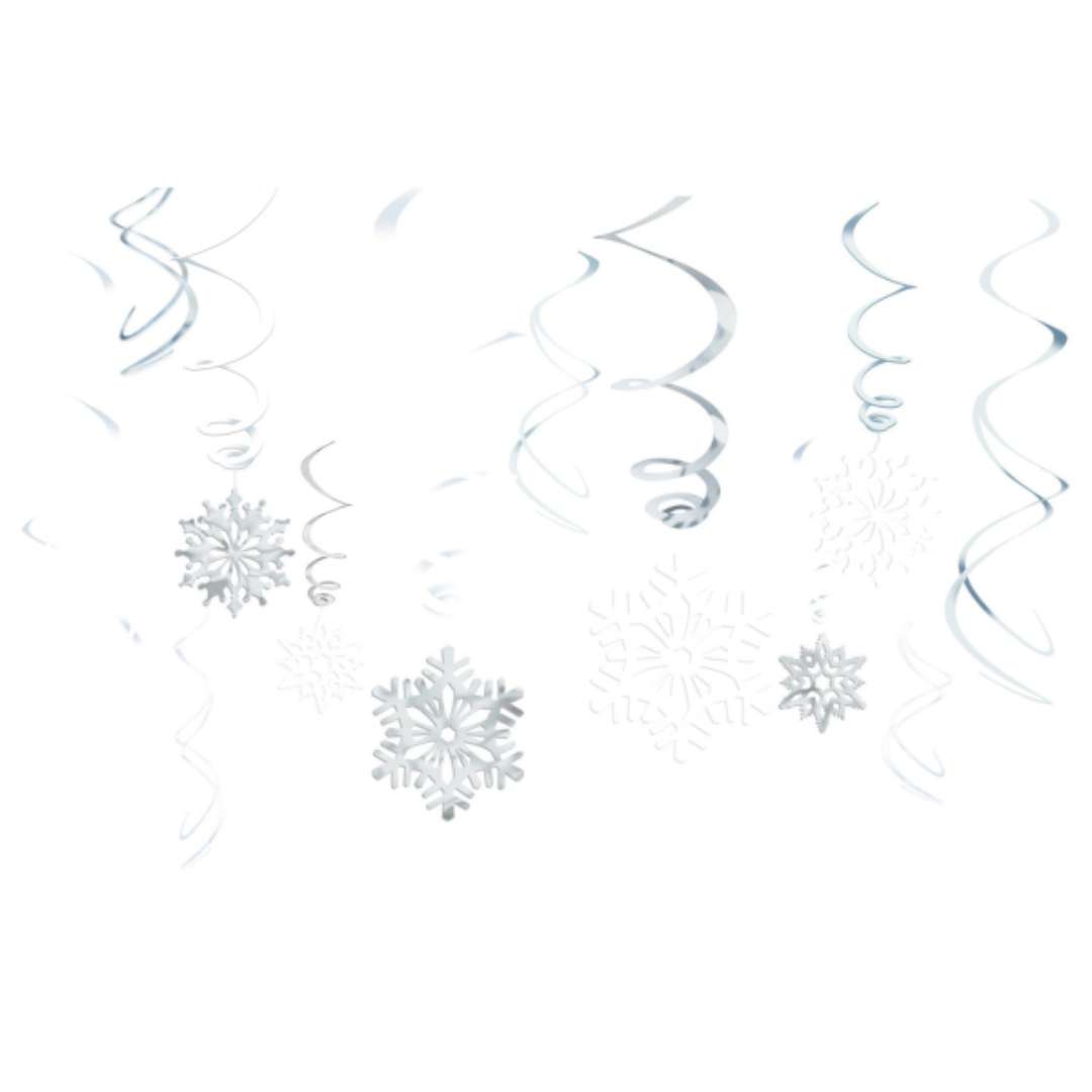 Świderki wiszące Śnieżynki biały Amscan 12 szt