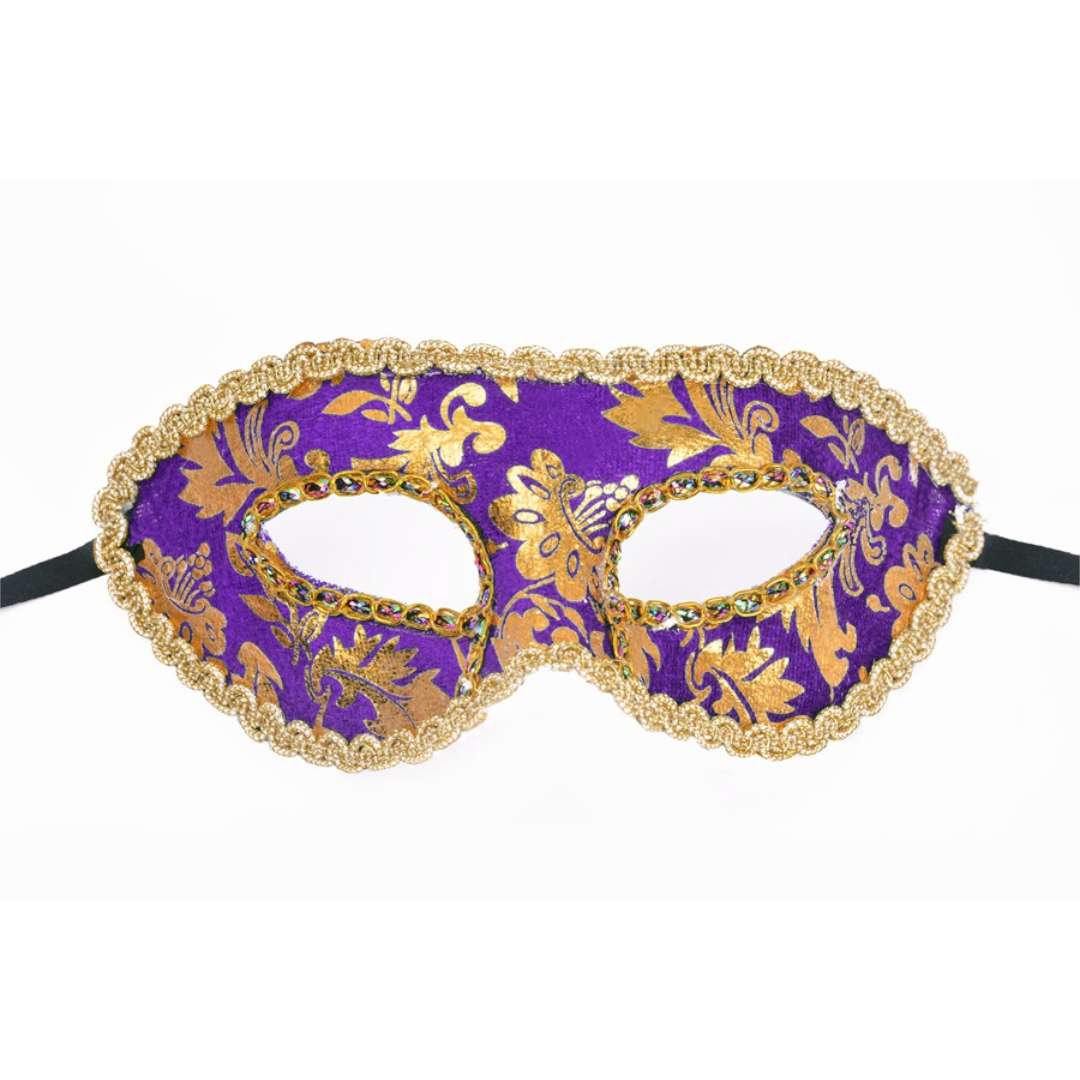 Maska karnawałowa Wenecka - Ornamenty złoto-fioletowy Arpex