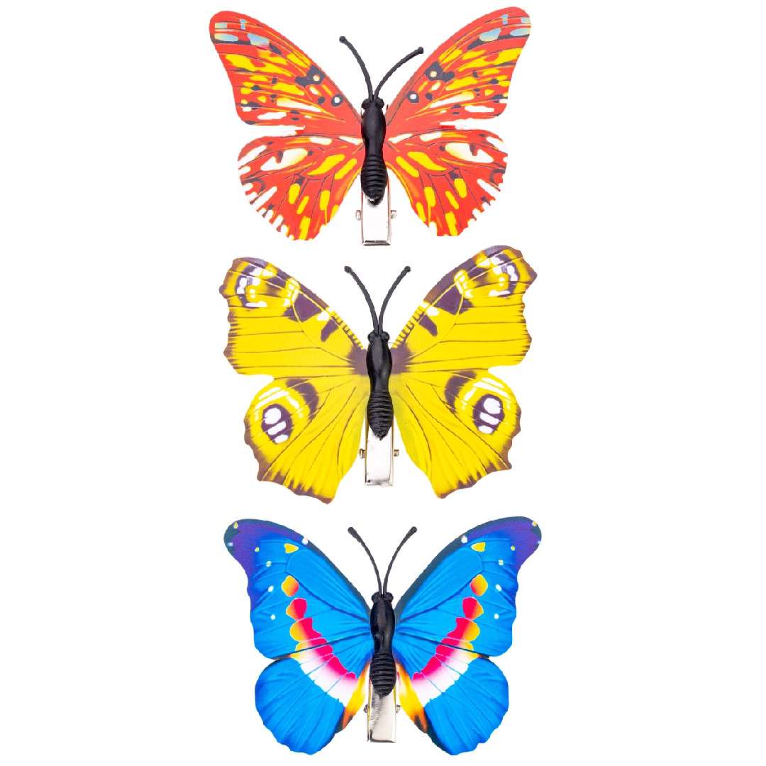 Dekoracja Motyle z Klipsem mix 75 cm 3 szt